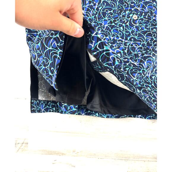 Sport Haley Womens 10 Blue Green Paisley Navy Tennis Golf Athletic Skort Skirt - Picture 5 of 5